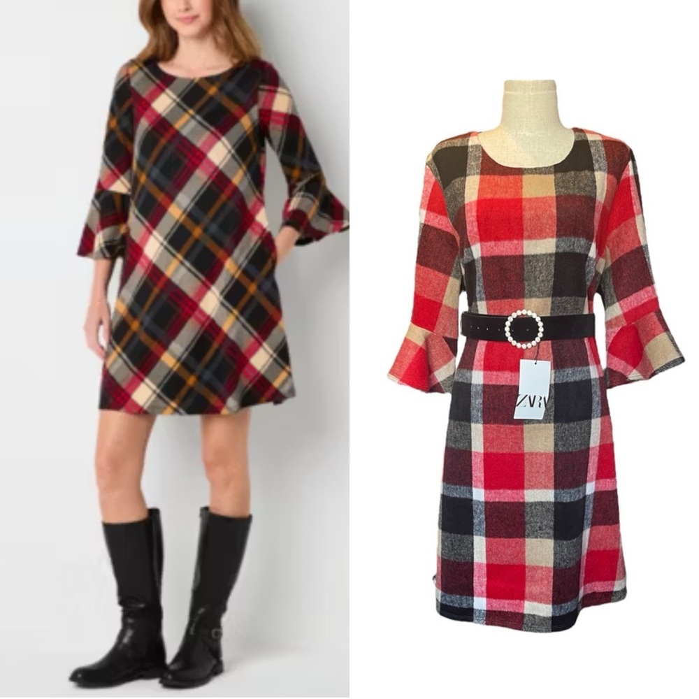 🎁Boutique Soft Plaid Dress🎁 - Picture 1 of 10